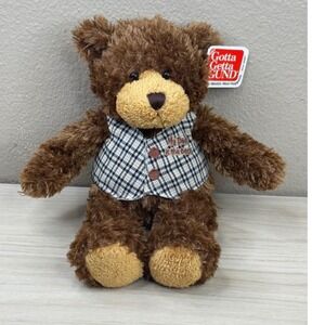 Gund Raymond Teddy Bear Plush Plaid Vest - My Dad is the Best- NWT